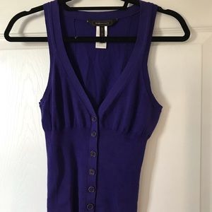 BCBG Purple Button Up Top